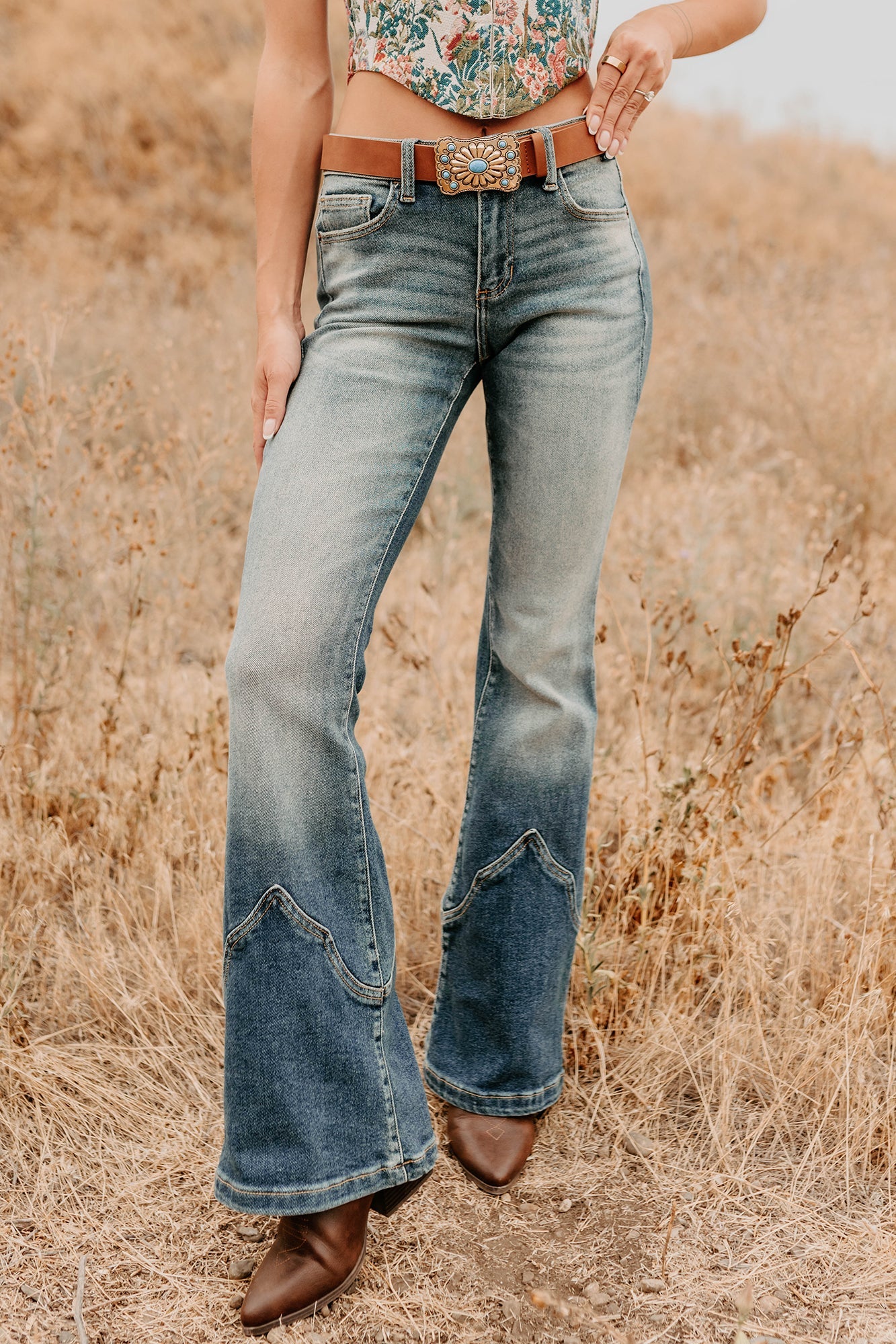 Seymour Mid Rise Western Flare Cello Jeans (Tint)