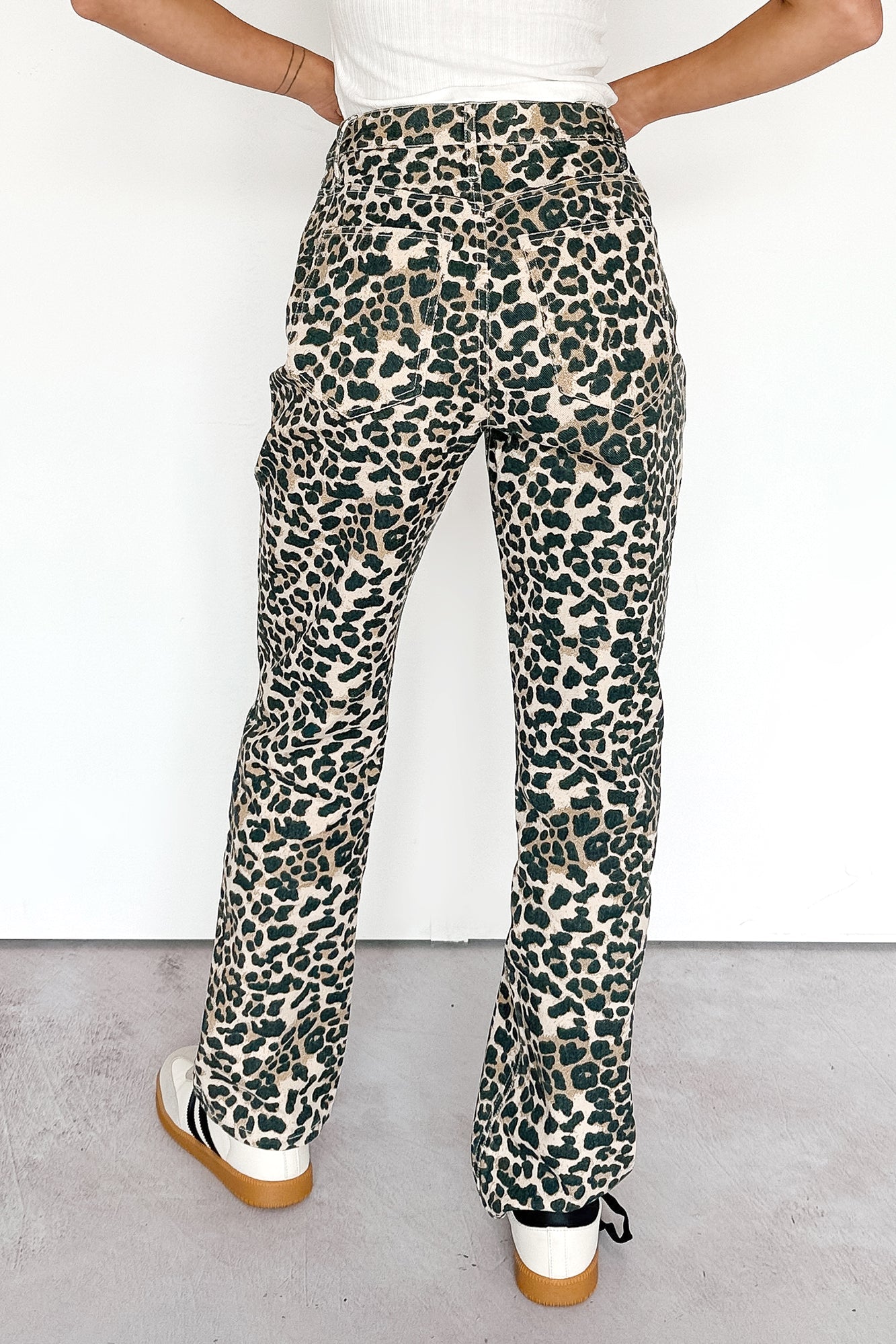 Calista High Rise Straight Leg Saige Denim Jeans (Leopard)