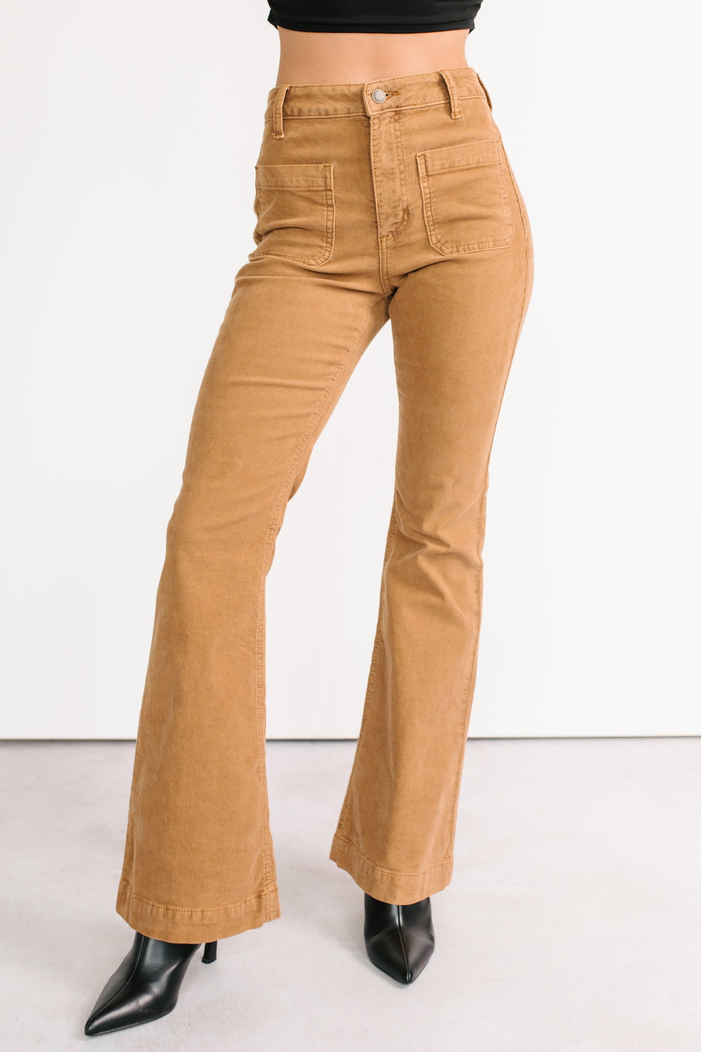 Kasen Corduroy Flare Sneak Peak Jeans (Camel)