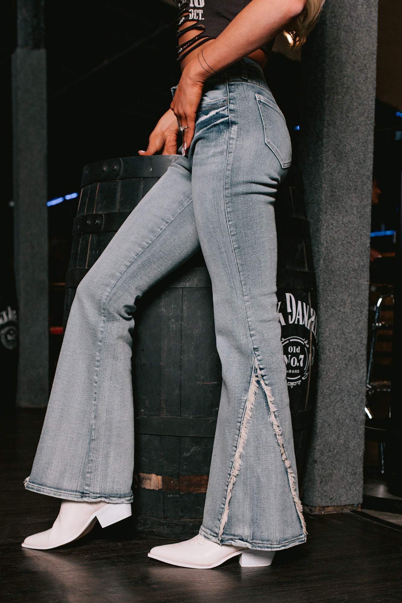 Estella Mid Rise Cello Flare Jeans (Tinted Light)
