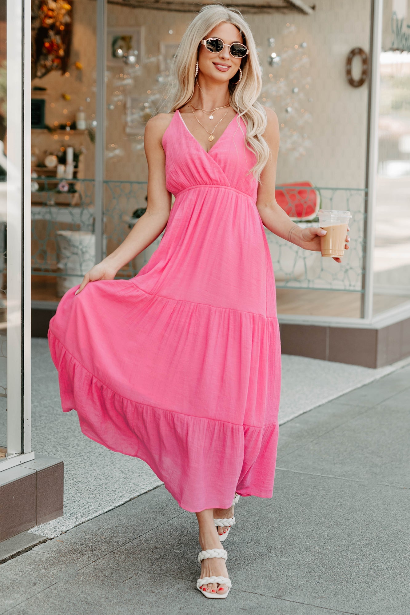Just A Feeling Sleeveless Maxi Dress (Pink)