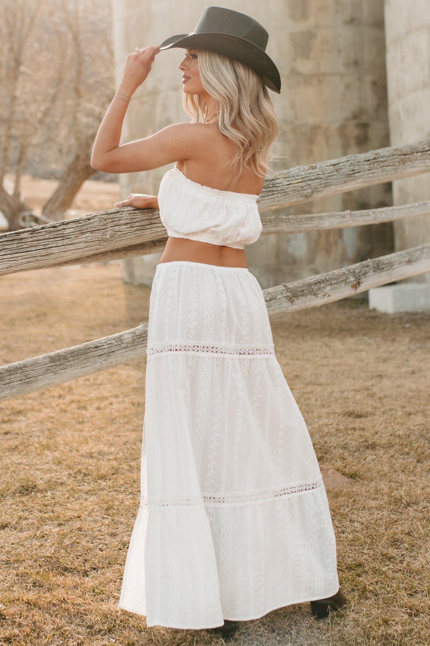 Simply Certain Eyelet Cotton Bandeau Top (White)